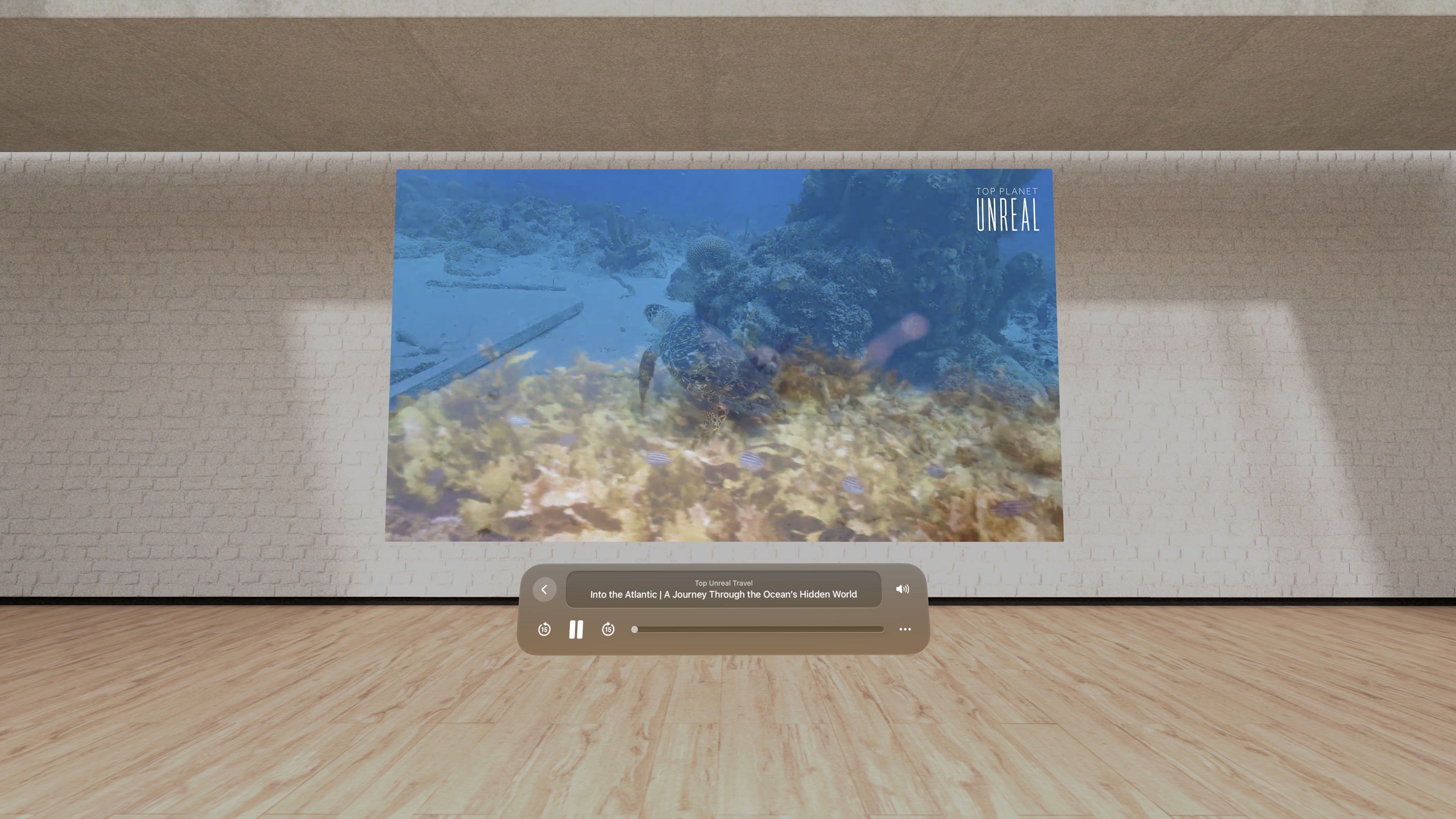 The Gallery environment,upscale art gallery with brick walls and hardwood floors