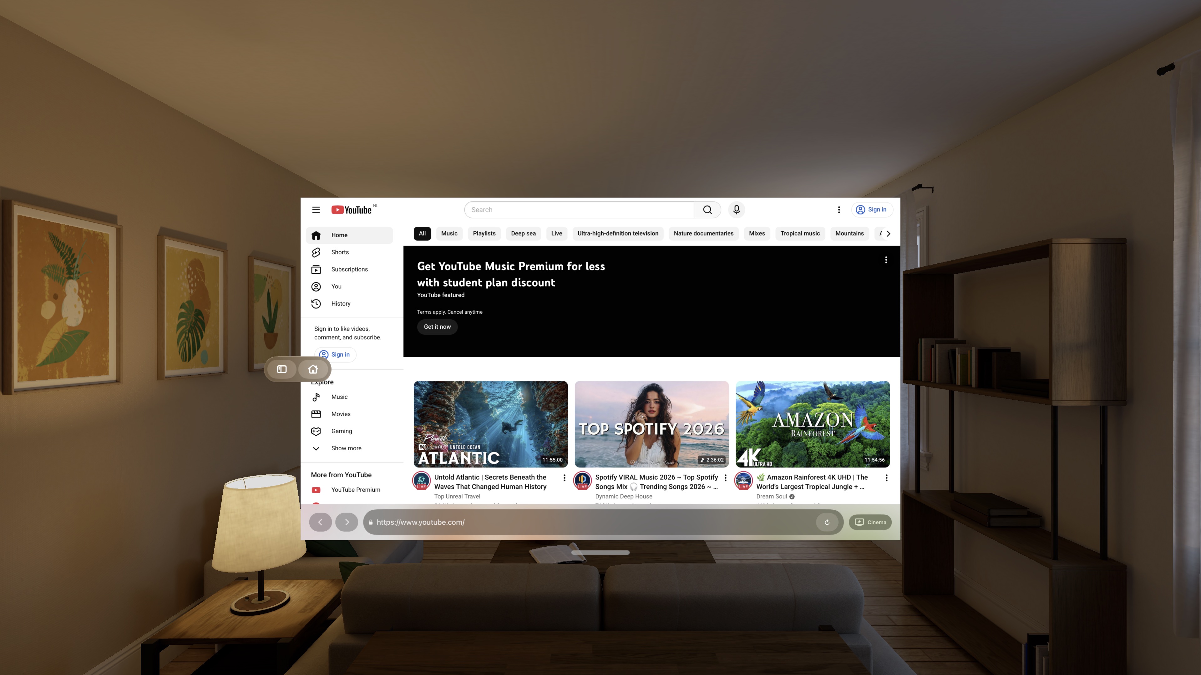 Suite Browsernavigation and browsing interface