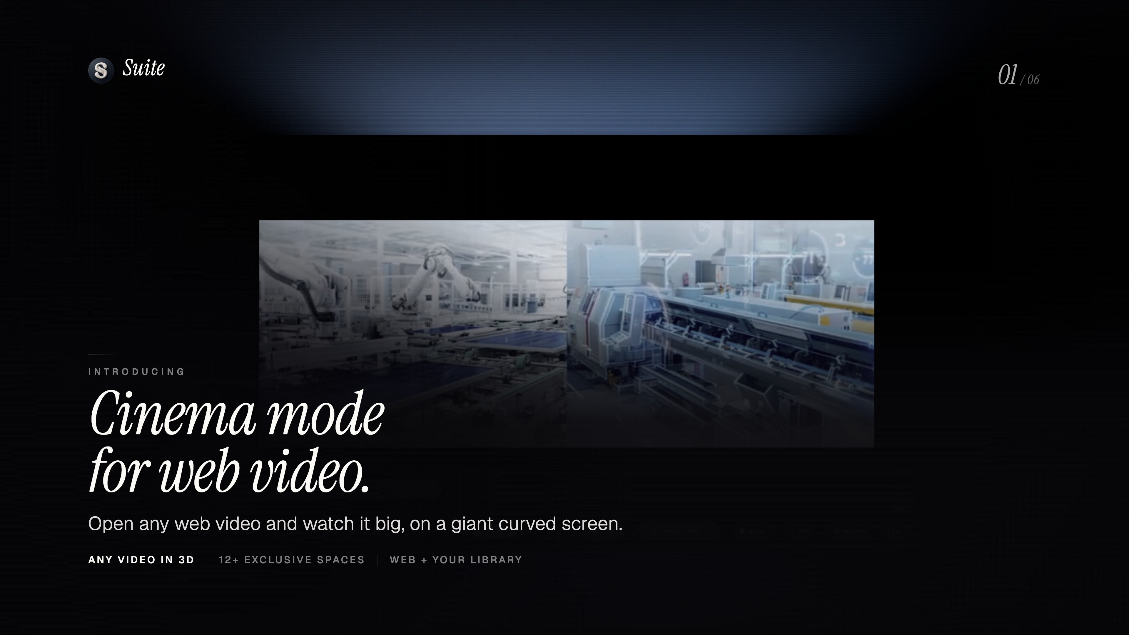 Immersive cinema, a video on a giant screen inside a handcrafted environment